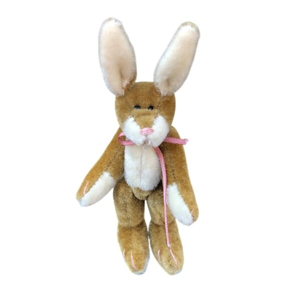 Boyds Bears T F Wuzzies Bunny Plush Brown & White Standing Bunny Rabbit Toy - Picture 1 of 7